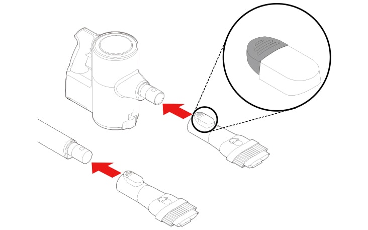 The nozzles and tools can also be attached to the end of the extension pipe