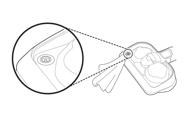 After cleaning wipe off any remaining water on the water supply inlet on the mop nozzle with a soft cloth The water could drip onto the floor and damage it Do not pull or stretch the rubber gasket on the water supply inlet Doing so may tear or damage it