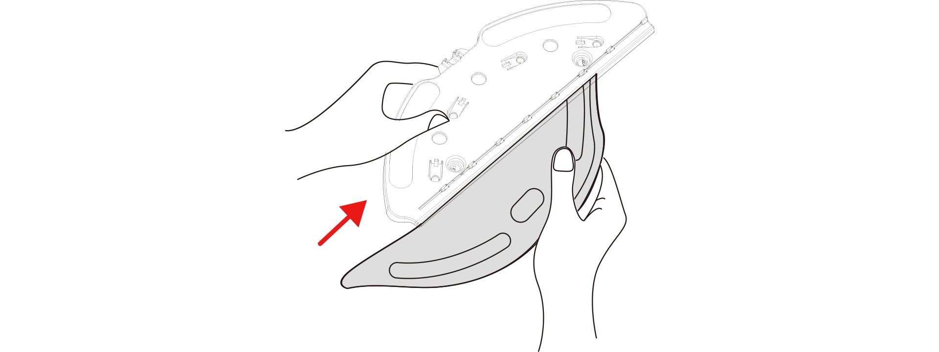 Install the mop on the mop holder  Before attaching the mop wet the mop with enough water and wring the mop