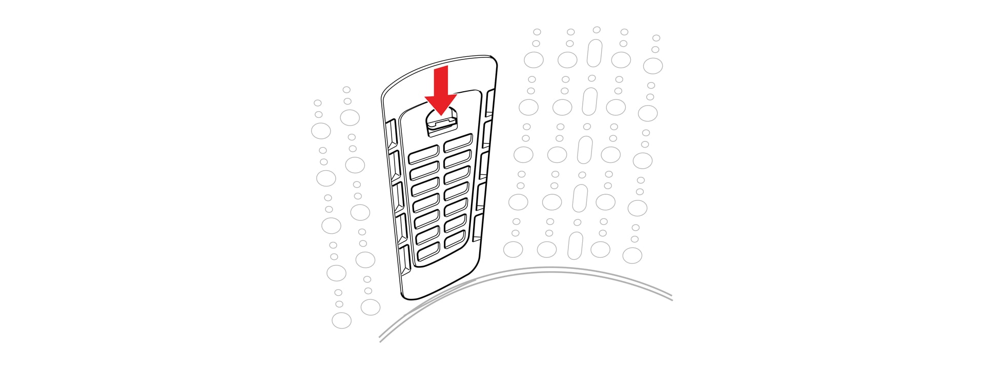 Push the upper part of multi clean filter down and pull forward