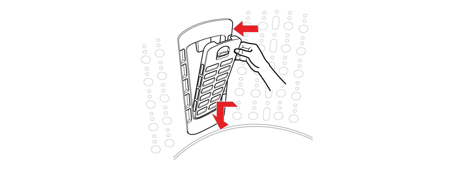 Insert the lower part of filter to washer tub and pull it down until a click sounds Note Without multi clean filter, alundry may get damaged