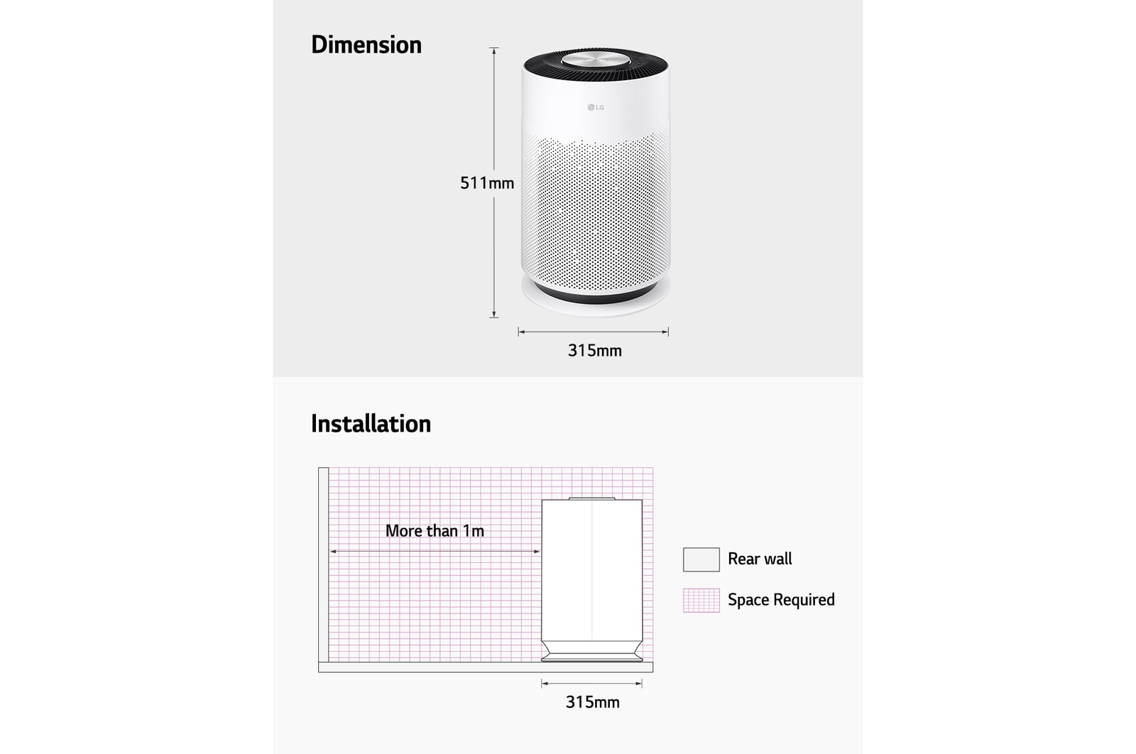 LG PuriCare™ 360° Hit Air Purifier, AS60GHWG0