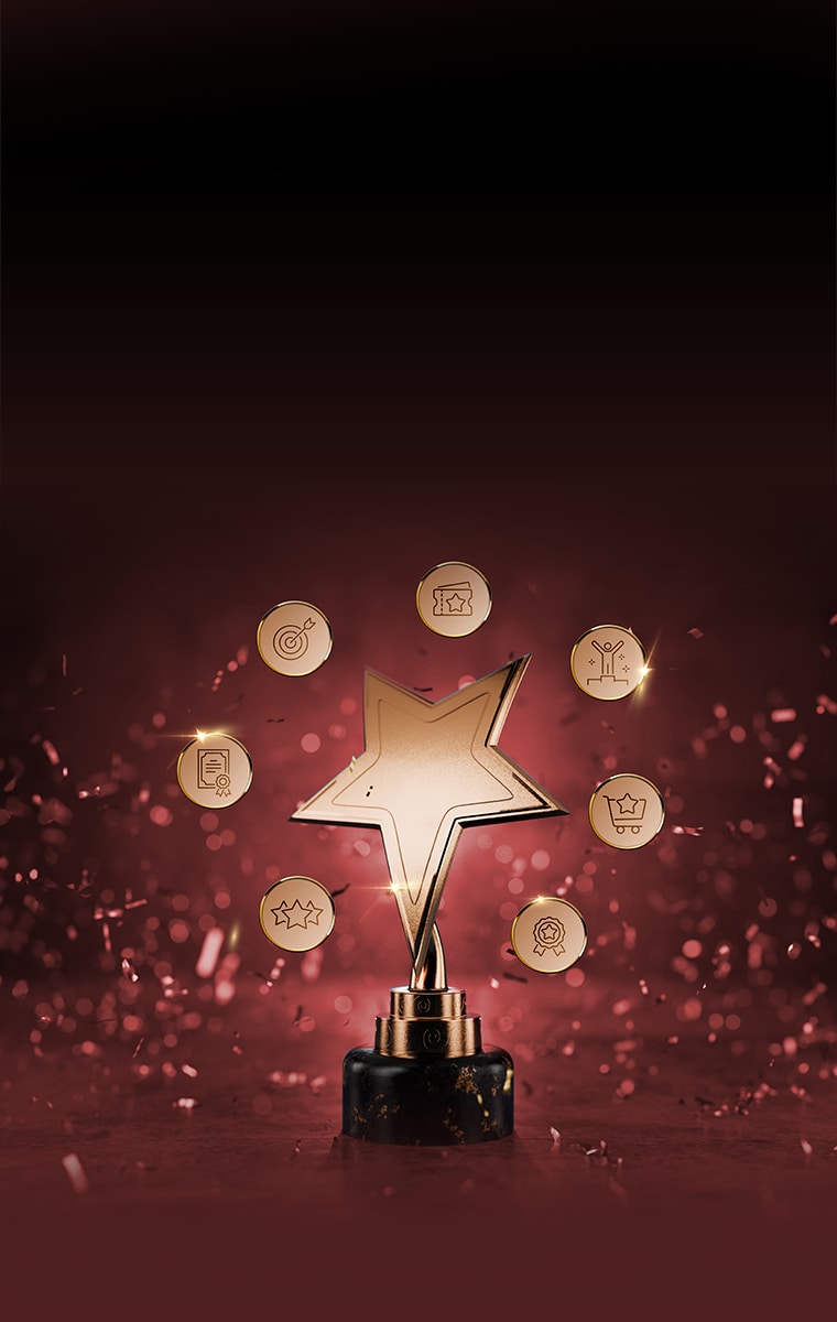 There is a golden trophy engraved with LG All Stars, and firecrackers exploded around it.