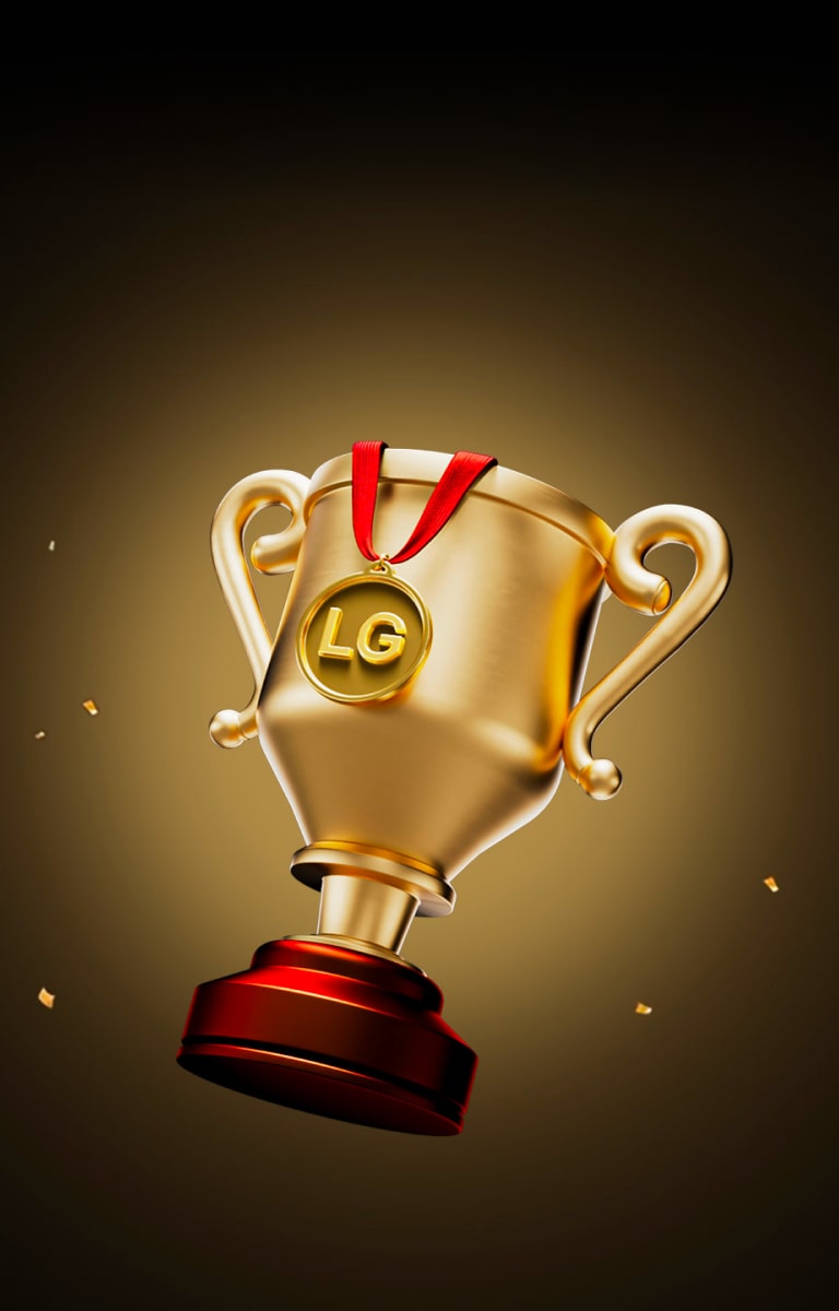 There is a golden trophy engraved with LG All Stars, and firecrackers exploded around it.
