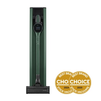 Front view of LG CordZero® Auto Emptying Handstick with LED Spray Mop + Dual Floor Max Nozzle, A9X-ULTRA2G