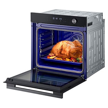 Right side view door open with food