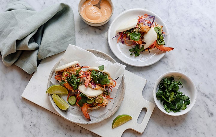 Coconut Prawn Bao Buns
