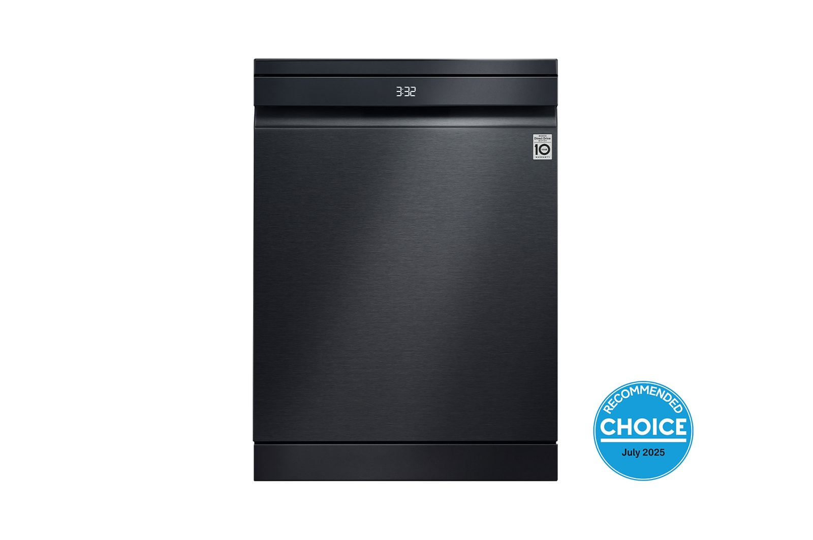 Front view of 60cm QuadWash™ Freestanding Dishwasher Matte Black with TrueSteam®, Easy Rack® Plus. (XD2A25MB.ABMREAP)