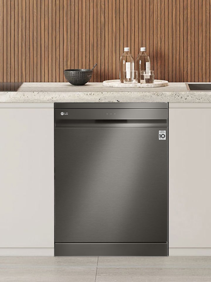 Interior lifestyle image showcasing the LG free-standing Dishwasher