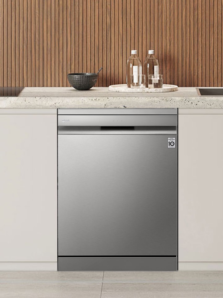 Interior lifestyle image showcasing the LG free-standing Dishwasher