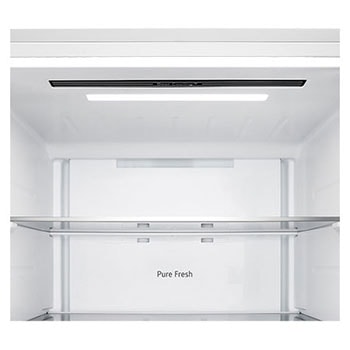 LG fridge freezer (GB-B400PS) front view showing DoorCooling+™ vent