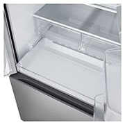 detailed view of the freezer drawers