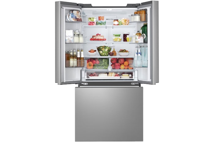 Front door open with food