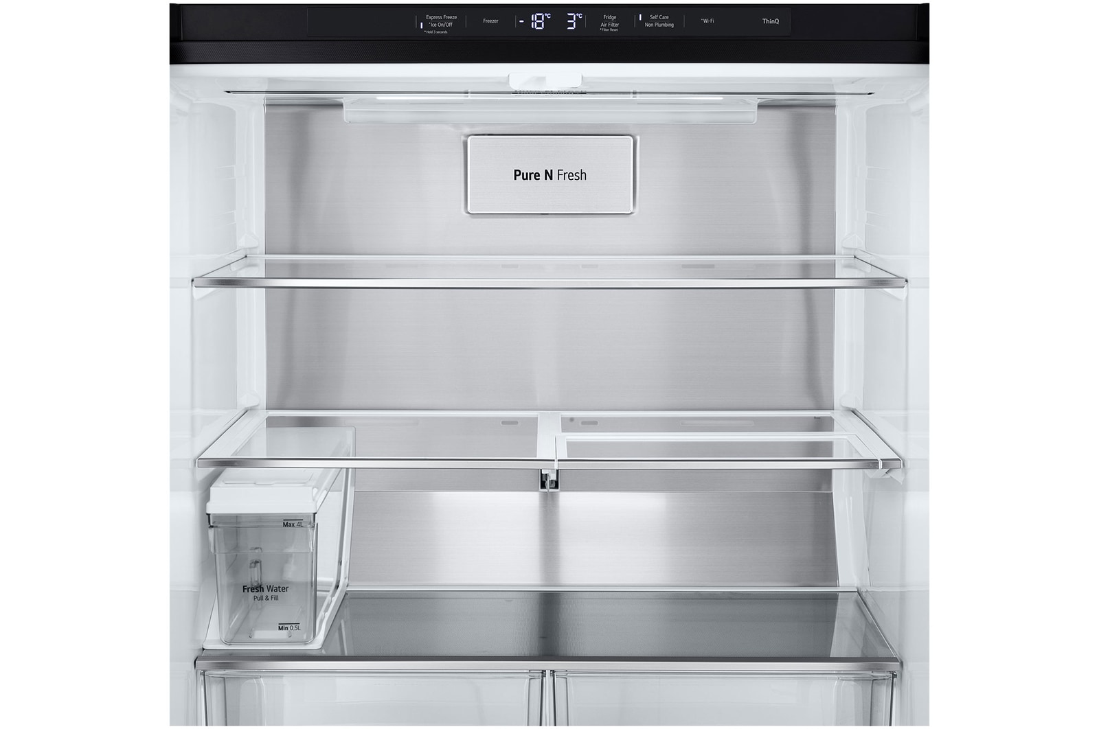 LG 506L Slim French Door Fridge - Non-Plumbed, GF-LN500MBL