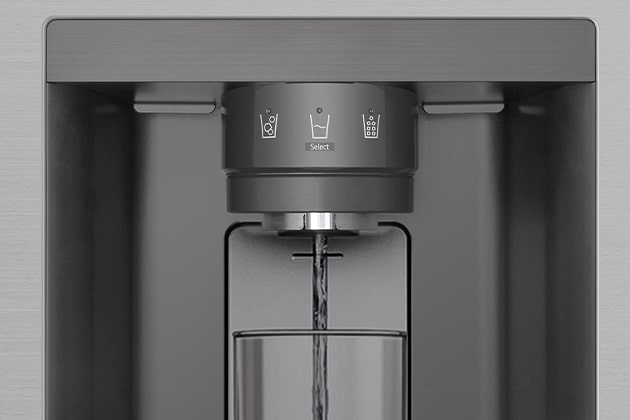  Water being dispensed as image on the left	