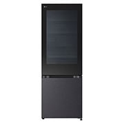 front view of 331L InstaView™ Bottom Freezer Refrigerator Essence Matte Black GB-V300MBL