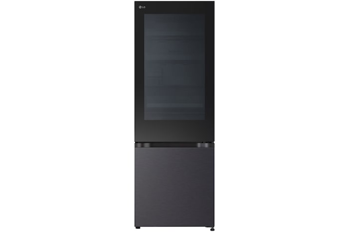 front view of 331L InstaView™ Bottom Freezer Refrigerator Essence Matte Black GB-V300MBL