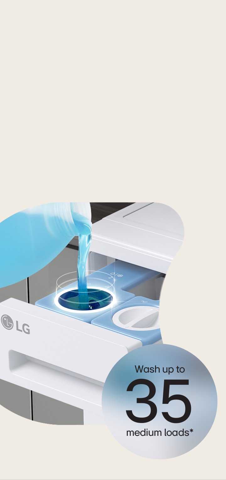 Clean up to 31 loads with one easy fill