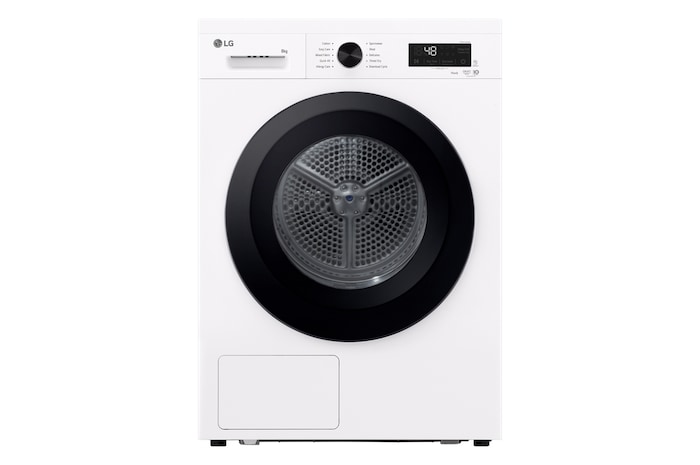 LG dvh1-08wp 8kg Series 1 Heat Pump Dryer Front View