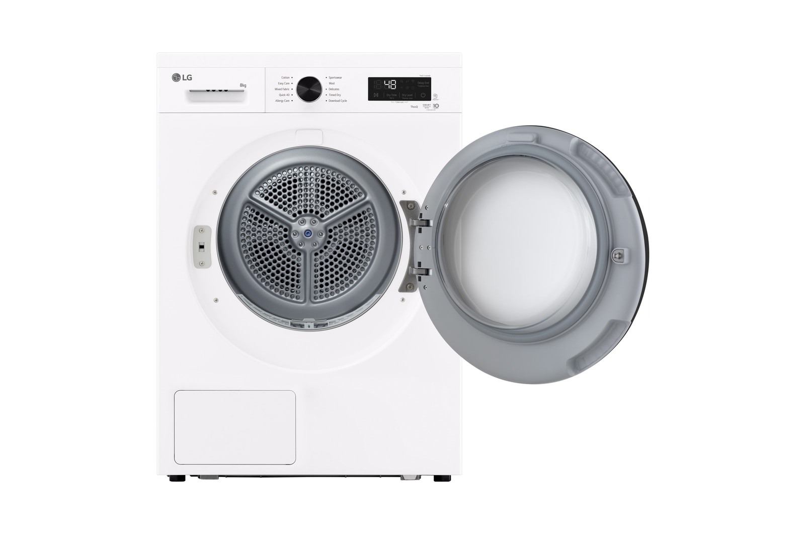 LG dvh1-08wp 8kg Series 1 Heat Pump Dryer Front Open Door View