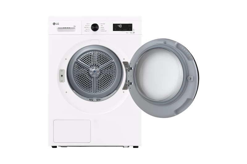 LG dvh1-08wp 8kg Series 1 Heat Pump Dryer Front Open Door View