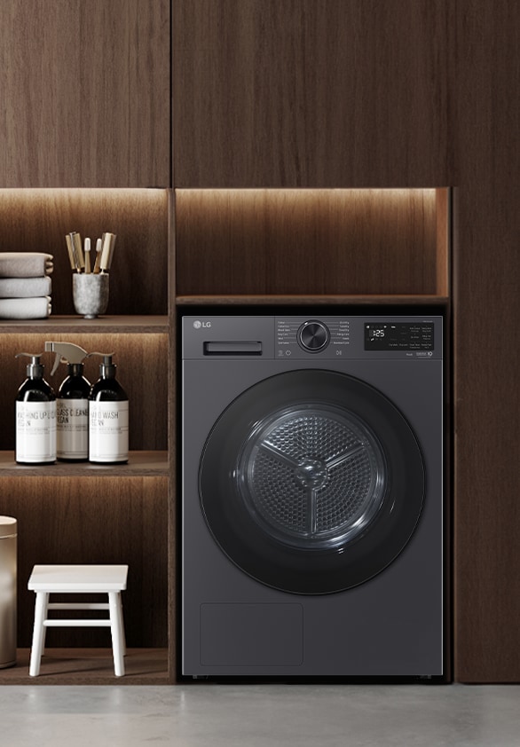 Image showing the front view of the LG Dryer in a premium interior setting