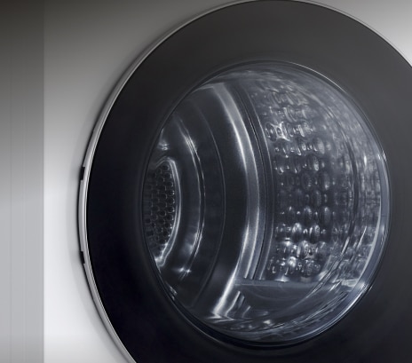 LG dryer's tempered glass door.