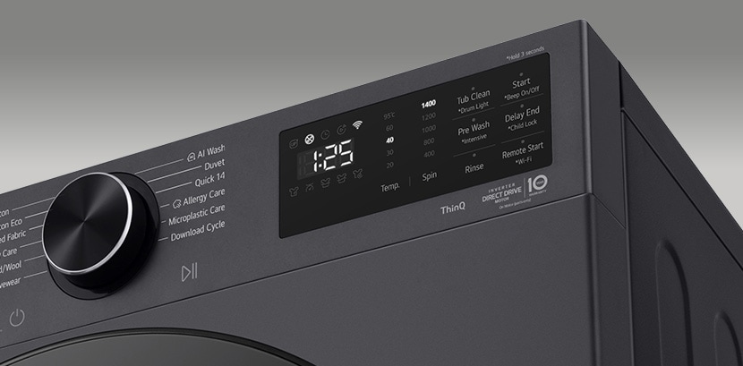 Washing machine dial and panel