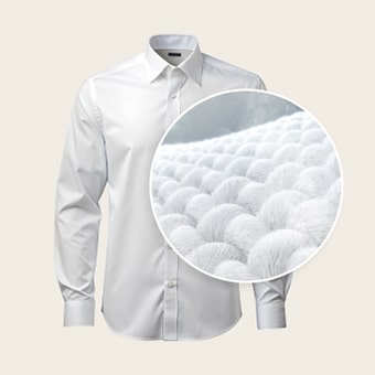 An illustration depicting enlarged and steamed fabric detail