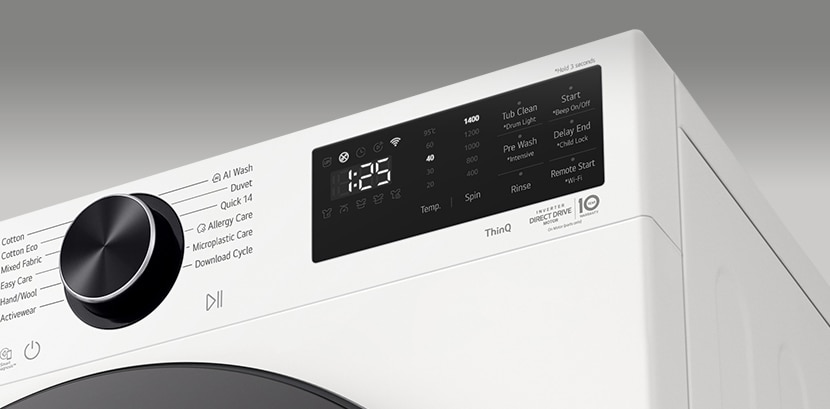 Washing machine dial and panel