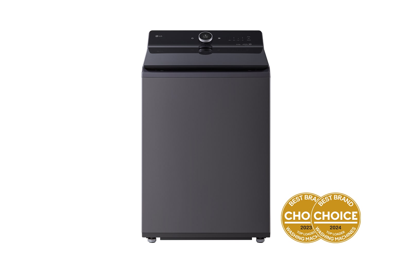 front view of 16kg Top Load Washing Machine Black Steel - AI DD®, 6 Motion™ WTX10-16G