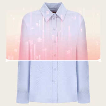 LG WashTower with AI wash and AI dry technology red beam simulating analysing the fabric softness and weight
