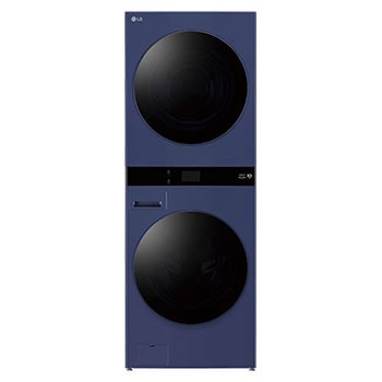 Front view of 19/17kg LG WashTower™ Black Steel - Unit Body, Center Control™, AI DD™ {Sales model code}