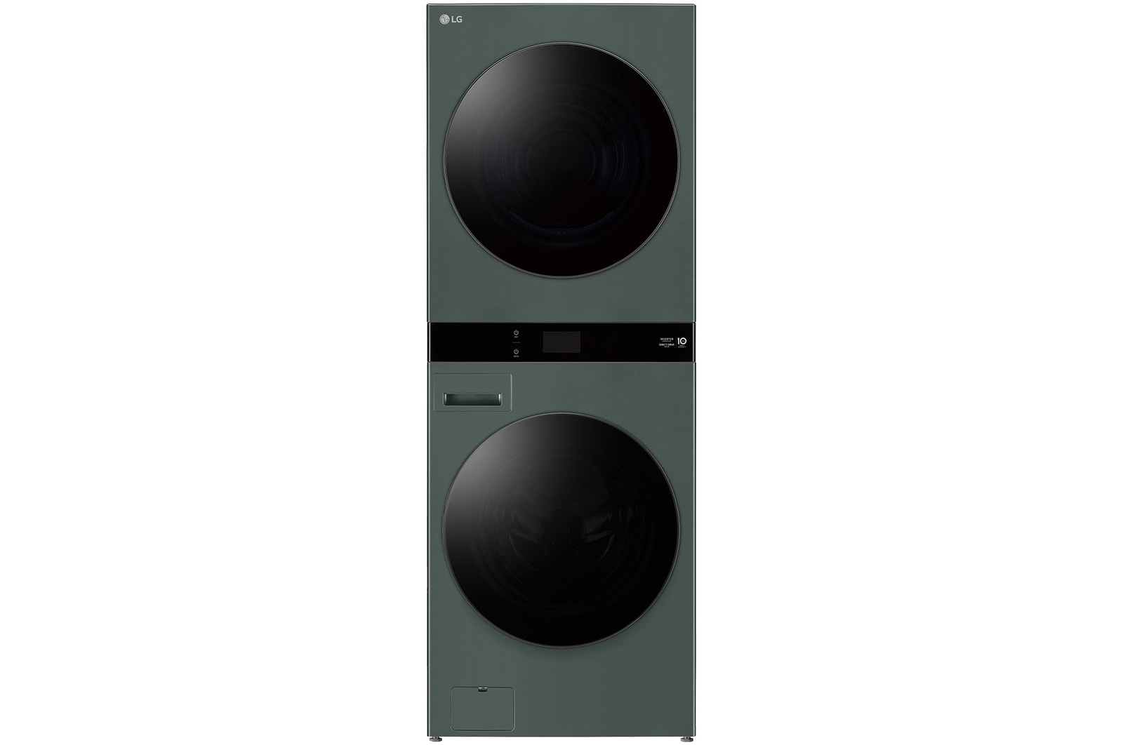 Front view of 19/17kg LG WashTower™ Black Steel - Unit Body, Center Control™, AI DD™ {Sales model code}