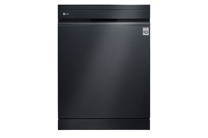 Front view image of a quiet XD3A15MB dishwasher with QuadWash, featuring a 15 place setting capacity.