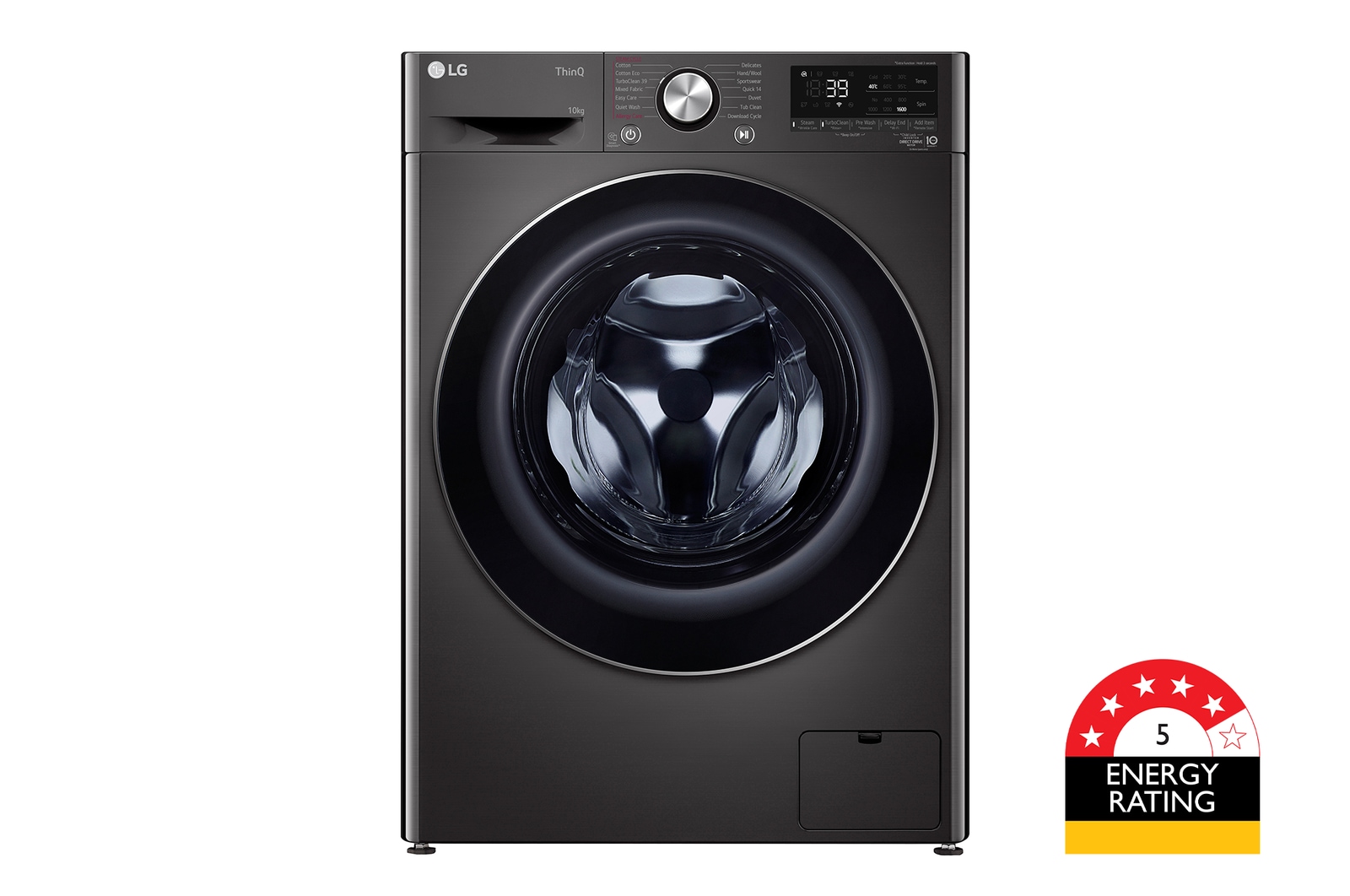 LG 10kg Series 9 Front Load Washer - 5 Star, WV9-1610B