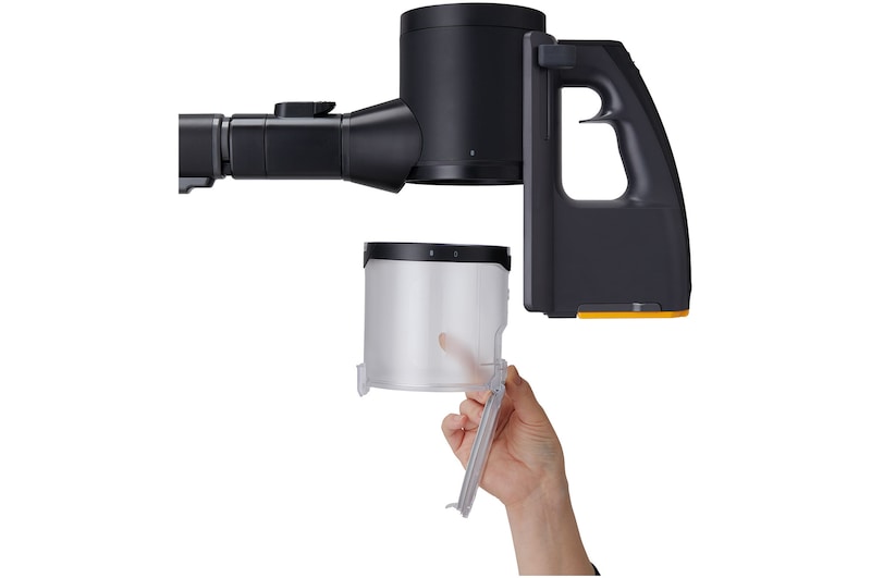 LG a9l-raptor vacuum with included accessories: various nozzles, tools, mop pads, extension hose, and extra battery