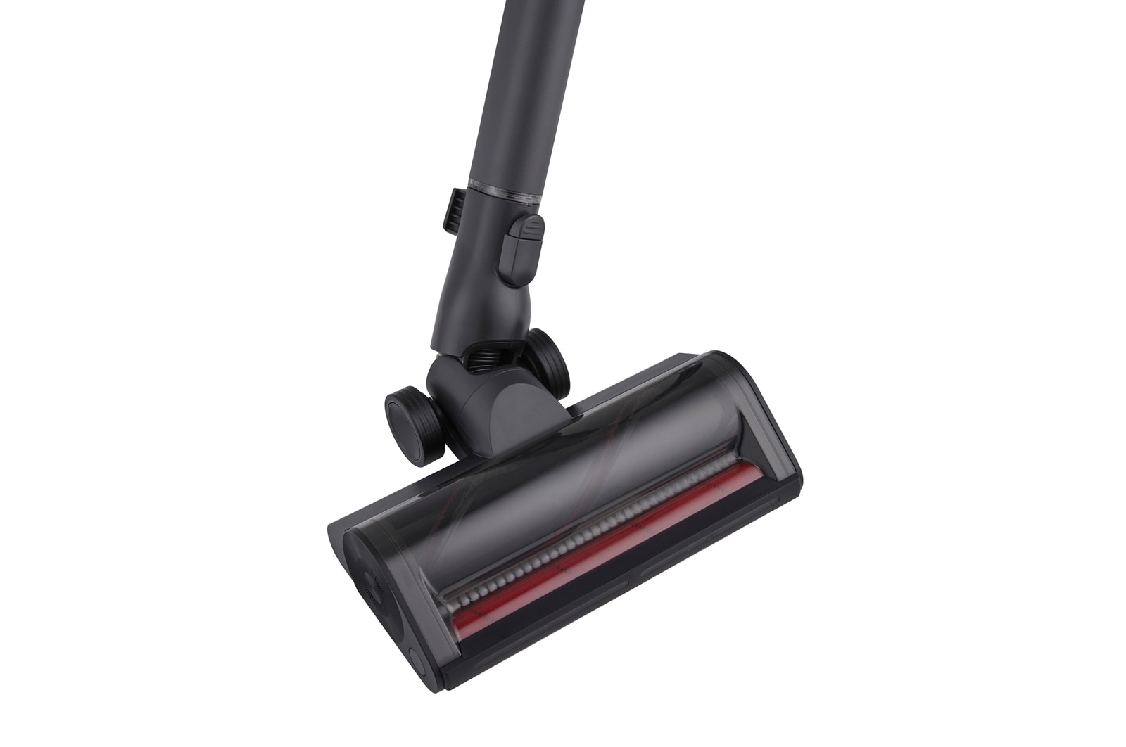 Front and side view dimensions of the LG a9l-raptor vacuum: 112cm height, 26.5cm width, 30.5cm depth