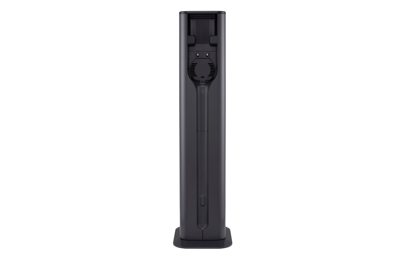 up to 220w powerful suction power. LG handstick vacuum with 220W suction power, visualized by blue airflow for high-performance cleaning.
