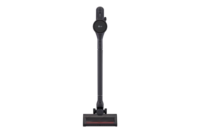 LG a9l-titan vacuum with included accessories: various nozzles, tools, mop pads, extension hose, and extra battery