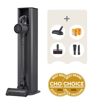 Front view of LG CordZero® Auto Emptying Handstick with LED Spray Mop, A9X-ULTRA2