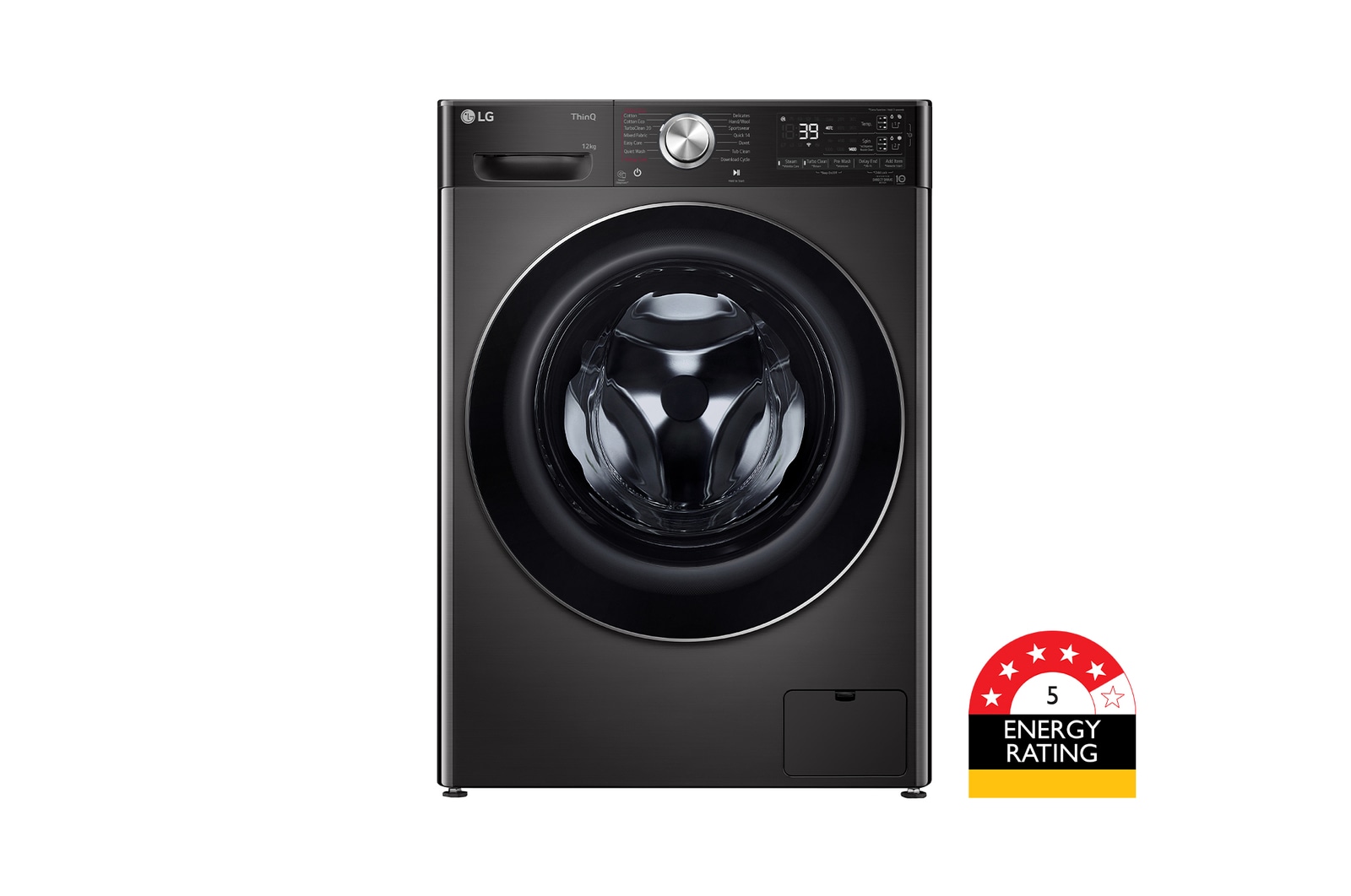 Front view of 12kg Series 10 Front Load Washer - ezDispense, WV10-1412B