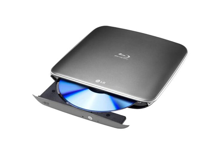 Front view of LG&#39;s Slim External Blu-ray Writer BP40NS20