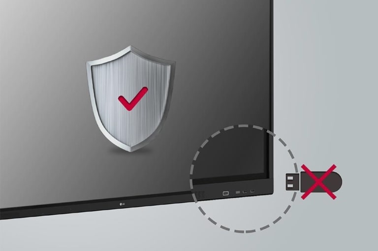 USB is not being able to be connected to a display for security.