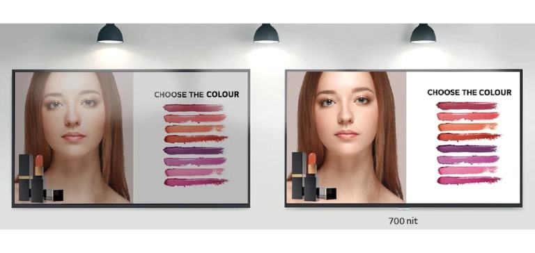 UH7J-H has a brightness of 700 nits, so it is clearly visible, even under strong light.