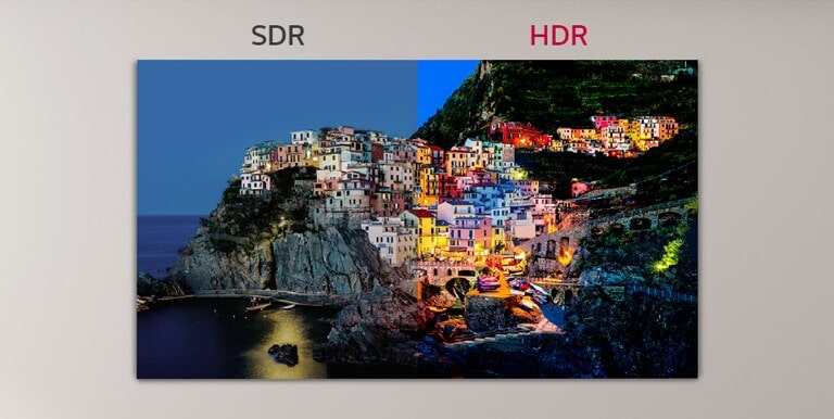 Compared to SDR, HDR shows more vivid colors and has an excellent contrast ratio.