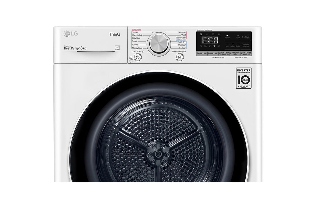 LG 8kg Series 5 Heat Pump Dryer - 9 Star, DVH5-08W