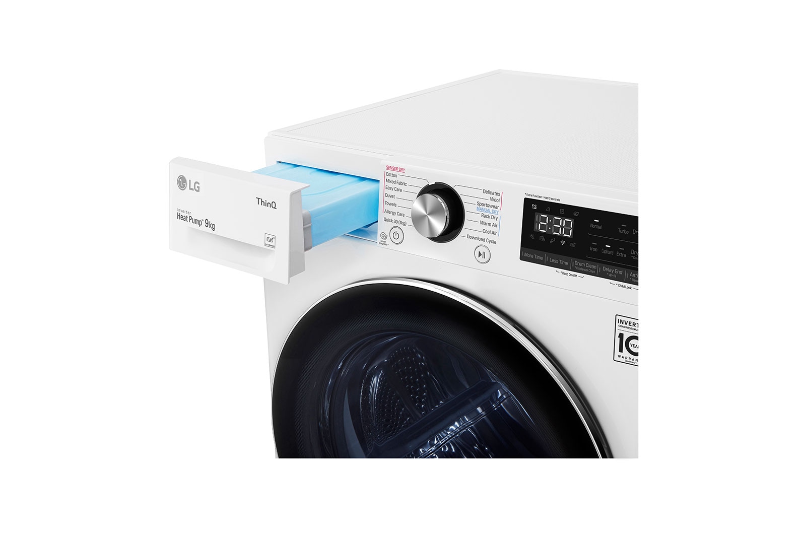 LG 9kg Series 9 Heat Pump Dryer - 9 Star, DVH9-09W
