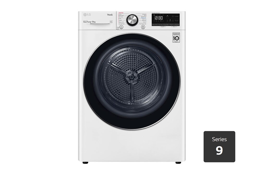LG 9kg Series 9 Heat Pump Dryer - 9 Star, DVH9-09W