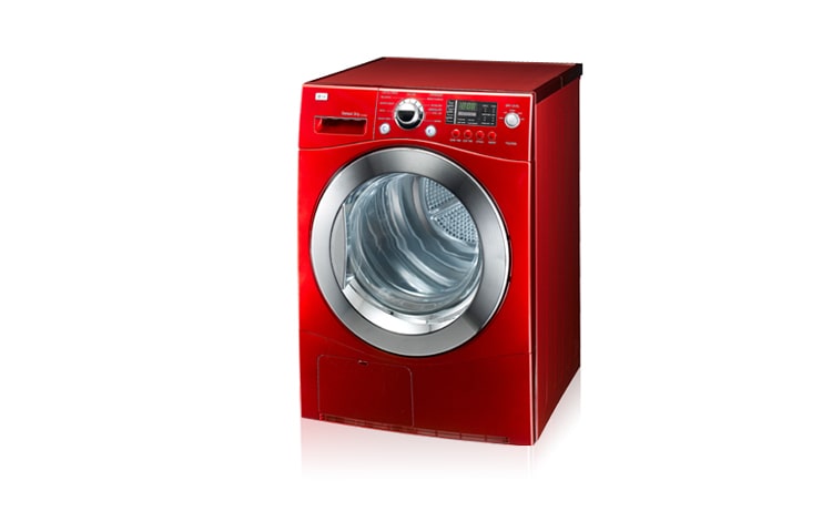 Front view of 8kg Condensing Dryer in Candy Apple Red finish with Sensor Dry TD-C809E